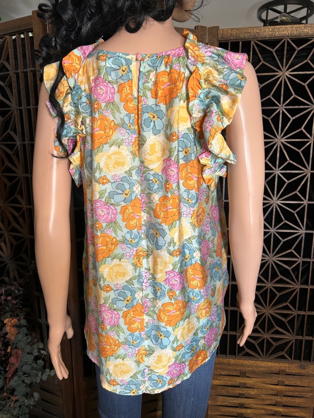 BLU PRPPER SUMMER FLORAL TOP M - Picture 5 of 10